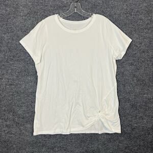 Belle by Kim Gravel Primabelle Knit Twist Hem Top White Size Medium Casual